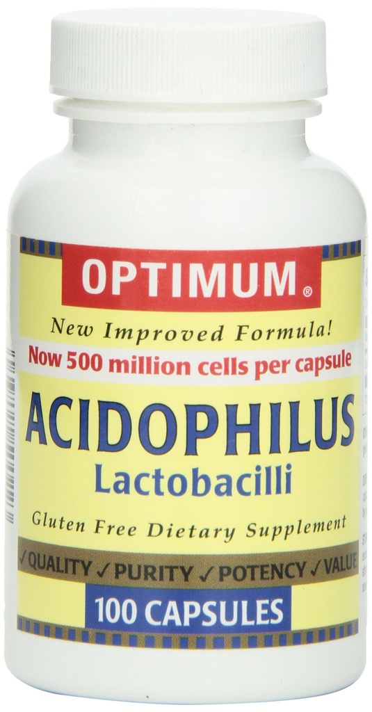 Optimum Acidophilus Lactobacilli kapslar, 100 greve