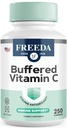 FREEDA Vitamin C - Buffered Vitamin C 500mg - Kosher - Kraftfull Antioxidant Immune Support - Känslig mage Vitamin C Capsules Calcium Ascorbate - Vitamin C 500 mg - VIT C Supplement (250 greve)