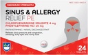 Rite Aid Sinus & Allergy Relief PE tabletter, maximal styrka-24 greve | Antihistamin och Nasal Decongestant | 4 timmars allergimedicinering | Allergi och överbelastning