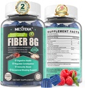 Sugar Free Prebiotic Fiber Supplement for Women & Men | 8G High Fiber Gummies with Mushroom,Psyllium Husk, Digestive Enzymes, Guar Gum, Inulin to Support Gut & Digestive Health |120 Vegan Gummies