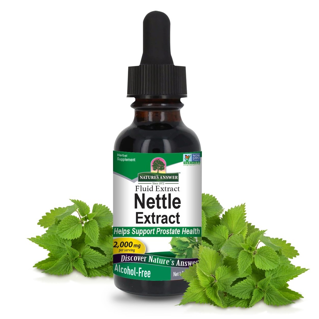 Naturens svar Nettle Leaf 1oz Extract | Prostate Suppot | Concentrated Dark Green Nettle Leaf Herbal Supplement | Non-GMO, Kosher, Gluten-Free och Alcohol-Free | Ensamräkning