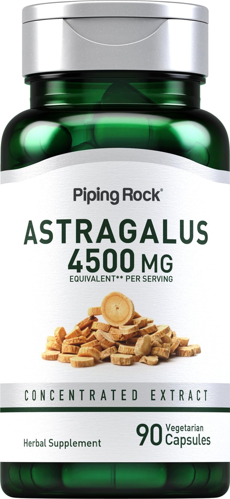 Piping Rock Astragalus Root Extract Capsules | 4500mg | 90 greve | Vegetarisk, icke-GMO, Gluten fri tillägg