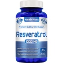 Resveratrol 1000mg kapslar | Vegan Friendly Resveratrol Supplement från Easy Absorption Antioxidant japanska Knotweed för hudhjärta och hjärnstöd | Tillverkad i US CGMP Facilities (90 Day Supply)