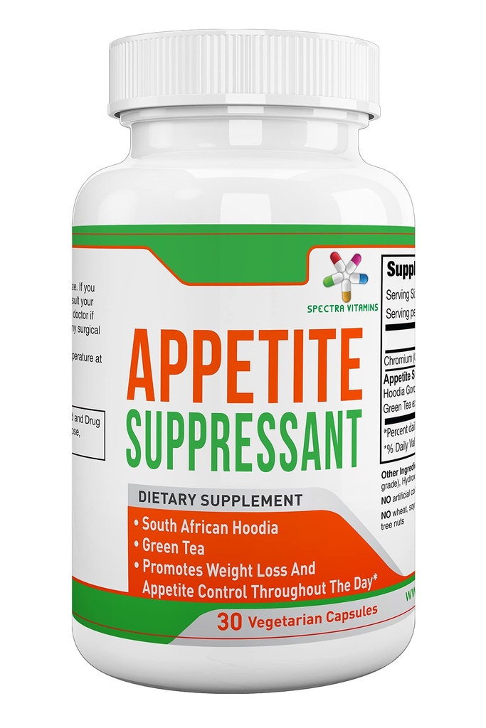 Appetite Suppressant 30 kapslar - S. African Hoodia och Green Tea Extract Control Appetite, Support viktminskning, Öka energi och metabolism, tillverkad i USA