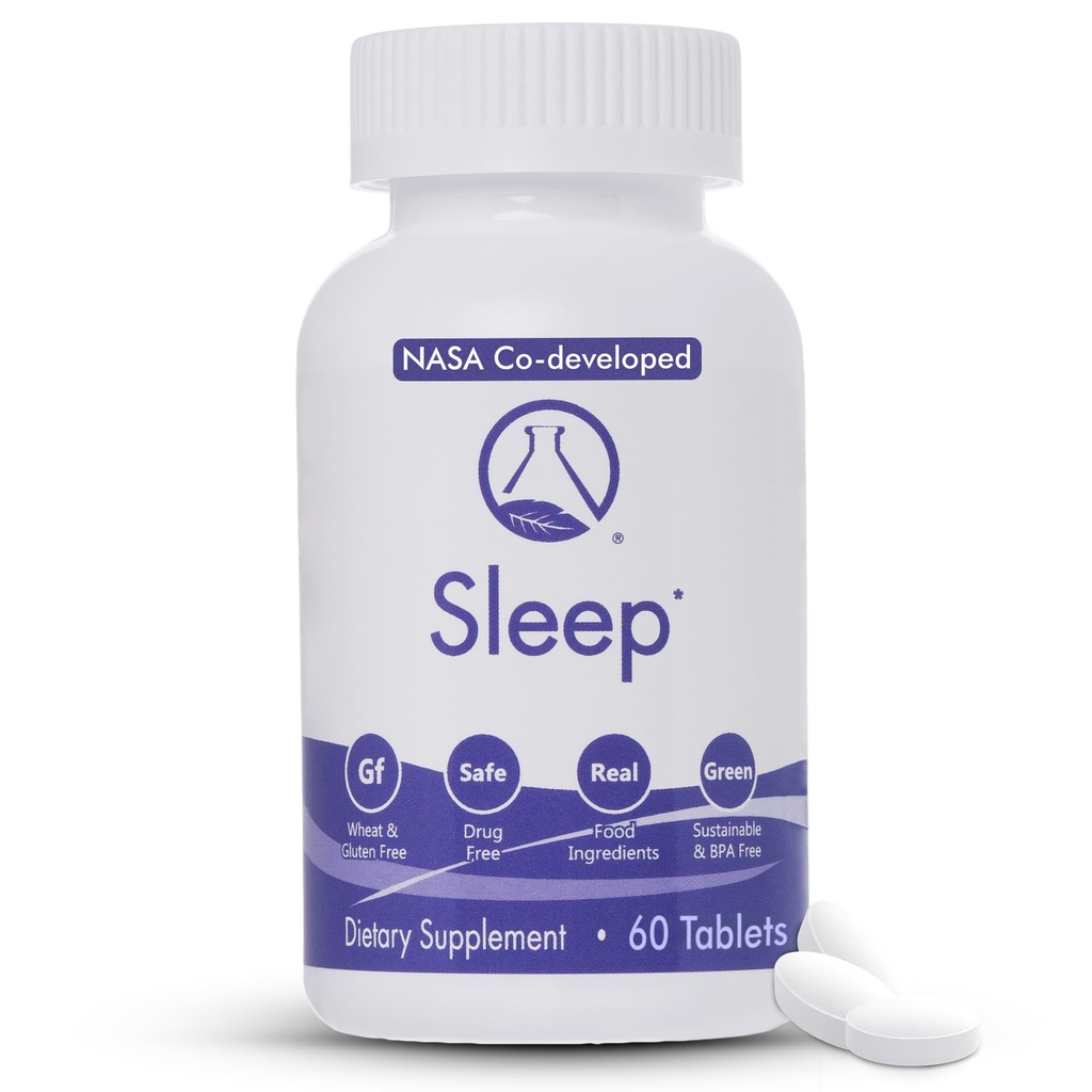 Sömn - 60 Ct | Slappna av och somna naturligt, vakna upp Refreshed | NASA Codeveloped Sleep Aid med Valerian Root, Passionflower, Magnesium, Melatonin, Soothing Herbs för Overnight Recovery