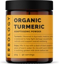 Erbologi organisk gurkmeja pulver 3,2 oz - 90 portioner - 5,5% Curcumin - Inga tillsatser eller konserveringsmedel - Hållbart källade rakt från gården i Indien - Vegan - GMO-Free
