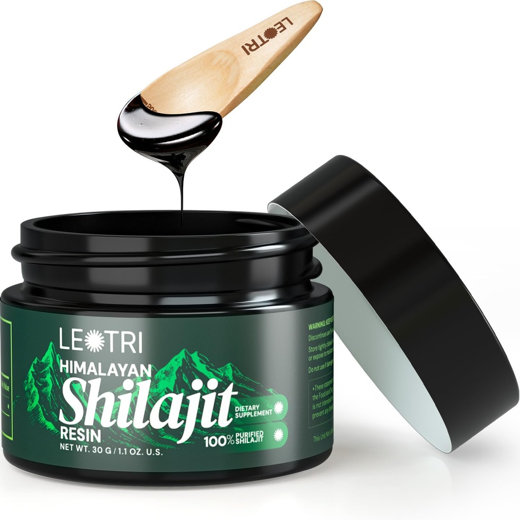 Shilajit Resin Pure Himalayan Organic: Authentic Fulvic Acid med spårmineraler - Naturliga Himalayans Shilajit Resin för män och kvinnors energi immunstöd (Blackish-Brown)