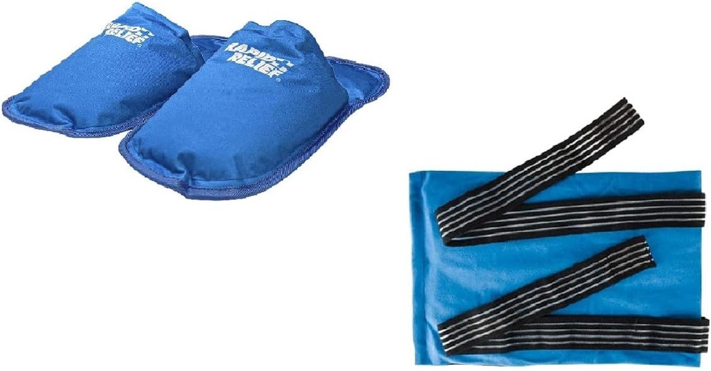 Snabb Relief Graviditet Bundle Hot och Cold Therapy Slippers (1) & Deluxe Återanvändbar Hot och Cold Compress (1)