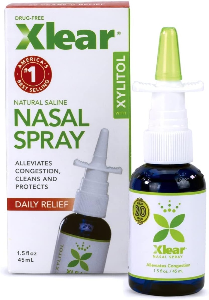 Xlear Natural Nasal Spray med Xylitol, 1,5 fl oz (Pack of 3)