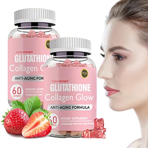 Glutathione Collagen Glow, Glutathione Collagen Glow Gummies, Collagen Gummies for Women Skin Care, Korea Collagen Gummies för att föryngra din hud (2PCS)