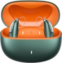Rechargeable Bluetooth Hearing Aids for Mild to Severe Hearing Loss - OTC - Smart Fitting - RIC (Receiver-in-Canal) Design med bullerreducering - Inkluderar laddningslåda, grön
