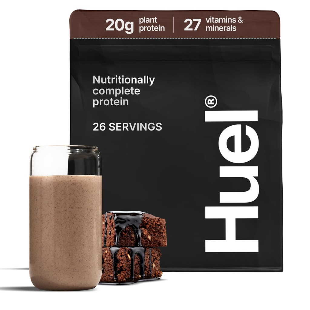 Huel Vegan Protein Powder | Chocolate Fudge Brownie | Complete Nutrition | 20g Protein Powder | 100% Plant-Based | 27 Vitamins & Minerals, Gluten Free, Non-GMO, Lactose Free | 26 Servings