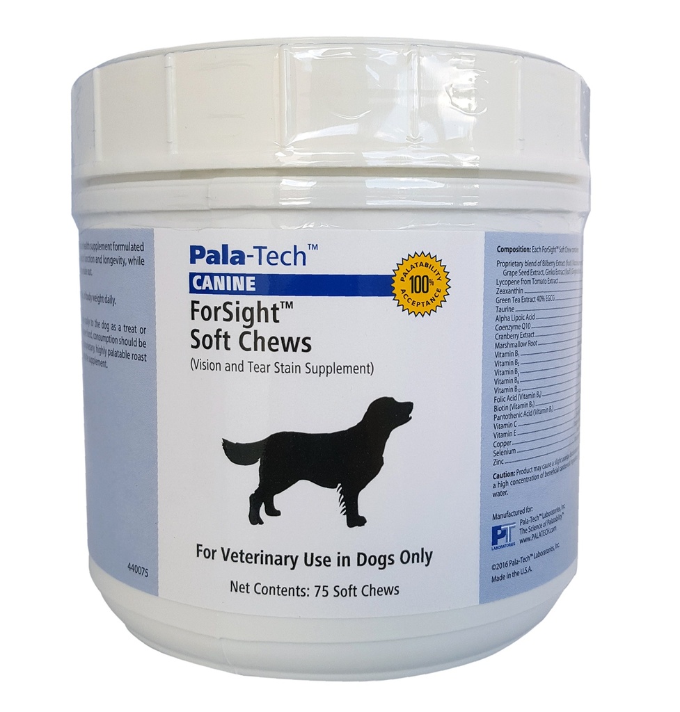 PalaTech Canine Forsight Petite Soft Chews - Tear Stain Chews för hundar - Canine Eye Supplement - Stöder Eye Health - Perfekt för Hund Eye Infection Behandling