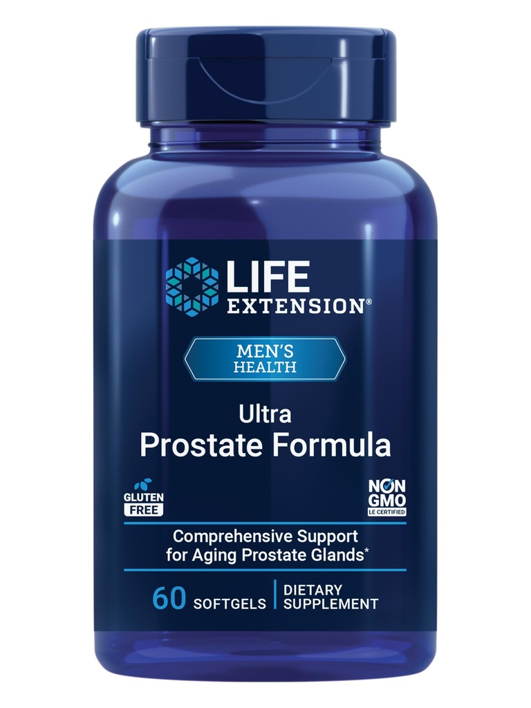 Life Extension Ultra Prostate Formel, Saw Palmetto för Män, pygeum, stickande Nettle Root, lykopen, Prostate Health, Urination Flow, PSA, Non-GMO, Gluten-Free, 60 softgels