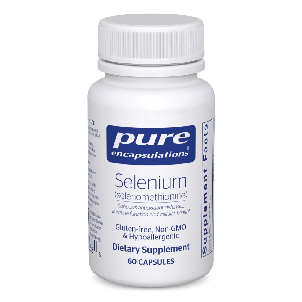 Rena inkapslingar Selen - 200 mcg - för hälsosam cellulär funktion, immunsystem och antioxidantförsvar - mineraltillskott - Vegan & Gluten Free - 60 kapslar