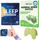Wellnee & Wellamoon Wellness Pack: Herbal Knee Comfort Patches (10 greve) & Natural Sleep Support Patches (28 greve) - Joint & Muscle Comfort med växtbaserad sömnhjälp