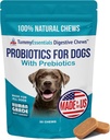 Tummy Essentials Probiotic Chews for Dogs, Supports Gut Health for Dogs and Firm Stools, hjälper till att eliminera Digestive Dysfunction, Dog Probiotics Made in the USA, 30 Chews