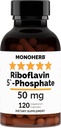 MONOHERB Riboflavin 5-fosfat 50 mg - 120 vegetariska kapslar - Bioaktiv vitamin B2