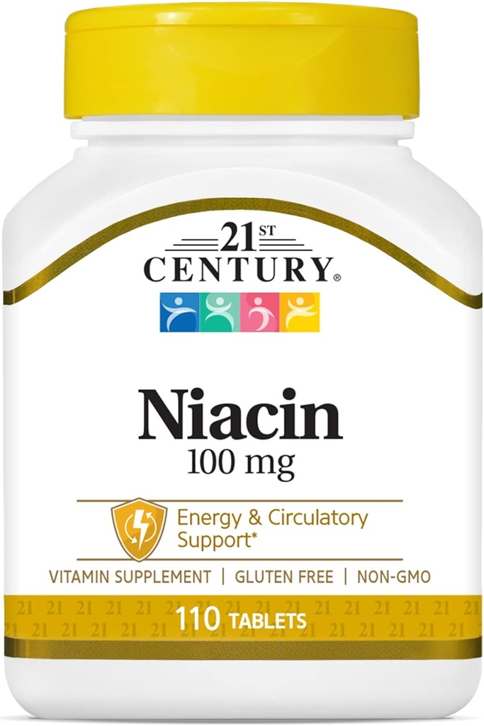21st Century Niacin tabletter, 100 mg, 110 greve