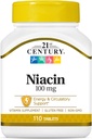21st Century Niacin tabletter, 100 mg, 110 greve