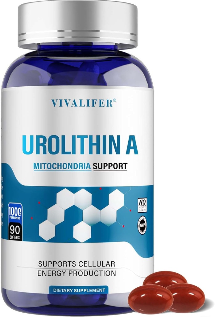 1000 MG Urolithin A Supplement, 90 Softgels kraftfulla antioxidanter för hälsosam åldrande och förbättrad Mitochondrial Support, Cell Repair