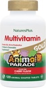 NaturesPlus Animal Parade Gold Children's Chewable Multivitamin - Natural Cherry Flavor - 120 Animal Shaped-Tablets, Pack of 2 - med vitamin D3, K2 & Probiotika - 120 Totalt portioner