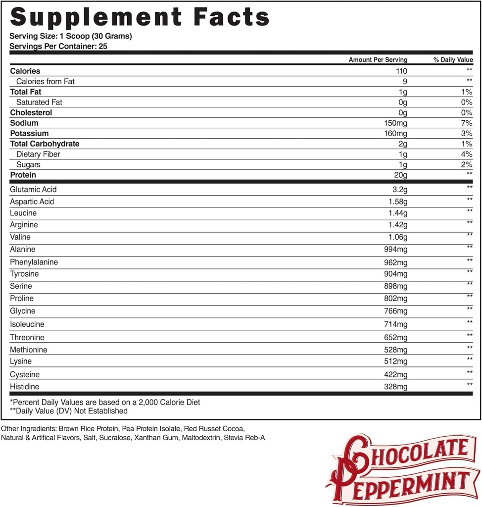 Steel Supplements Veg-PRO | Vegan Protein Powder, Chocolate Peppermint | 25 portioner (1.65lbs) | Proteinpulver med BCAA Amino Acid | Gluten Free | Non Dairy | Low Carb Formel