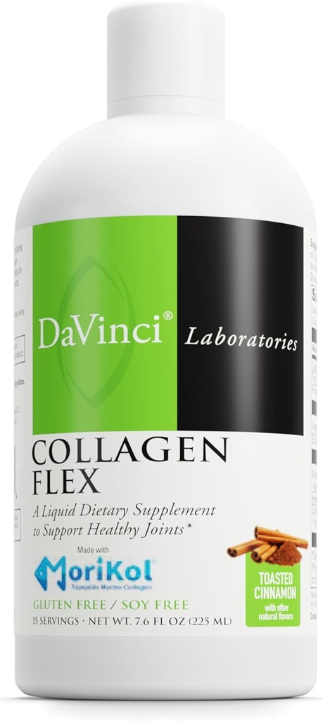 DAVINCI Labs - Collagen Flex - Ett flytande kosttillskott för att stödja hälsosamma gemensamma - Toasted Cinnamon - Gluten Free, Soy Free - 7.6 fl oz