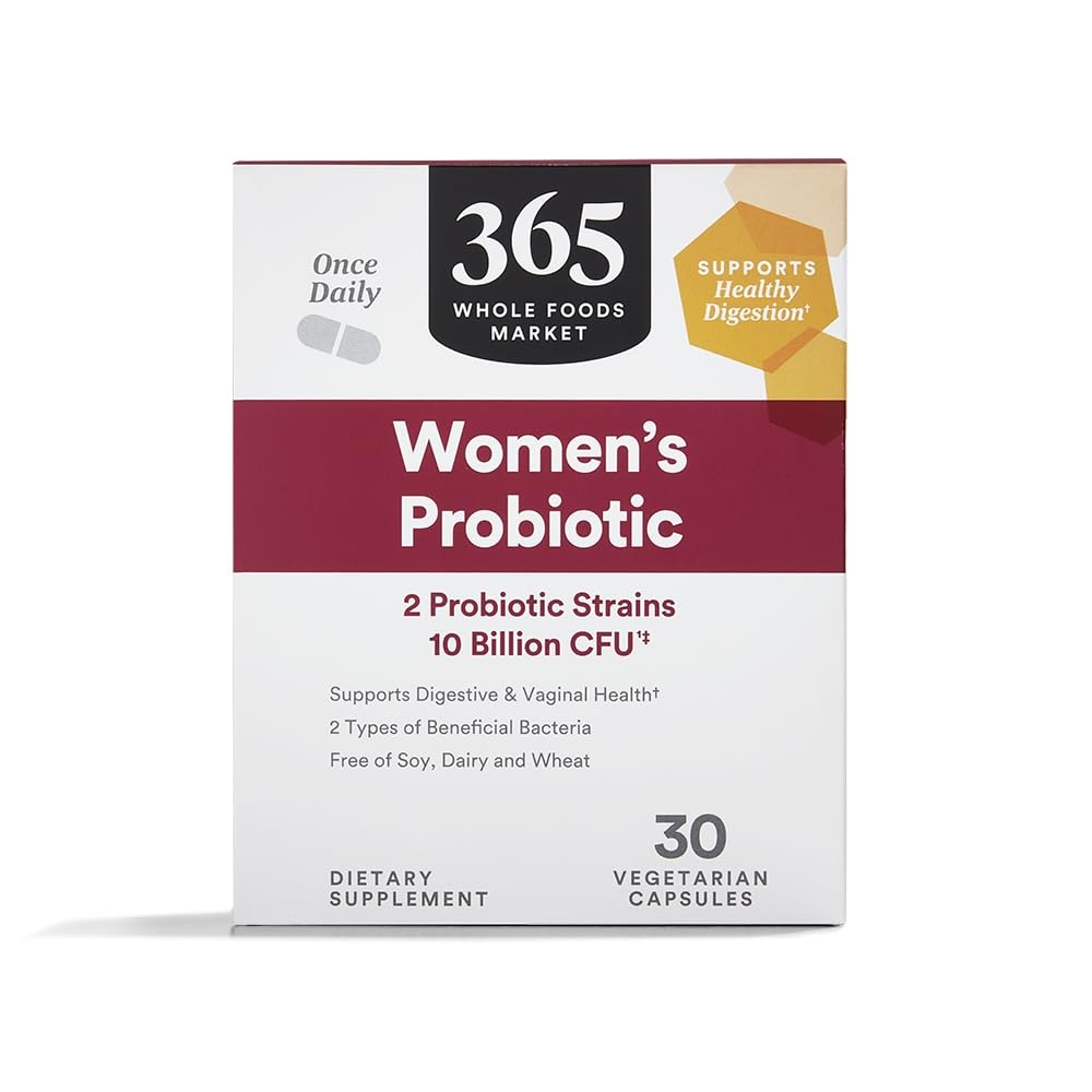 365 av Whole Foods Market, Women's Once Daily Probiotic (Vegetarian och Free of Soy, Dairy och Wheat), 10 miljarder CFU, 30 Count