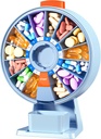 Zoksi Large Pill Organizer, Daily Pill Box för 7 eller 14 dagar, Wall-Mountable Pill Dispenser Hold for Medicine, Vitamin eller Supplements, Weekly Pill Case med Easy Press Button (Blue)
