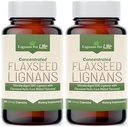 Lignanser för liv Flaxseed Lignans för hundar + SDG - Omega 3 fettsyror, höga fiber Antioxidanter hjälper till att förbättra Shiny Coat, Digestive & Heart Health Lignans, 35mg, 90 Flaxseed Capsules, 2 Pack