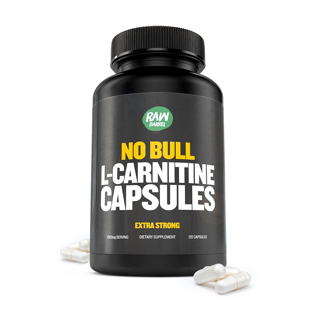 "No Bull" L-Carnitine Supplement, Pure Keto-Friendly L-Carnitine L-Tartrate Capsules för förbättrad kognitiv funktion och fokus för kvinnor och män, L Carnitine Capsules, 500mg