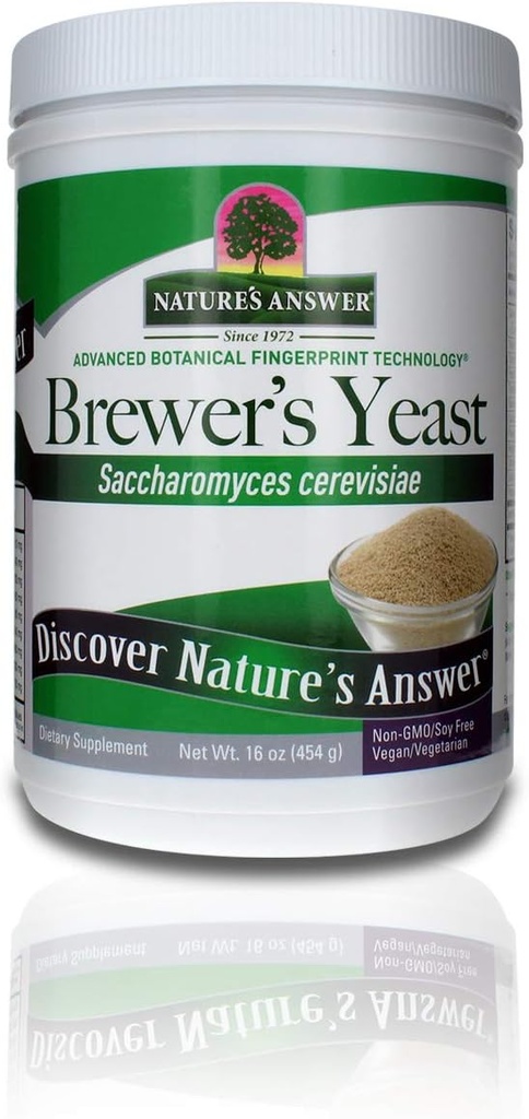 Naturens svar Brewer Yeast Powder, Rich Source of Amino Acids, B-Complex Vitamins, Minerals, & Protein - Naturlig, Osmakad och Osötad - Dairy Free, Vegetarian / Vegan