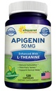 aSquared Nutrition Apigenin 50mg & L-Theanine 200mg - 120 kapslar - Apigenin Supplement Pills for Sleep and Relaxation - Natural Bioflavonoid Extract Finns i Chamomile Tea
