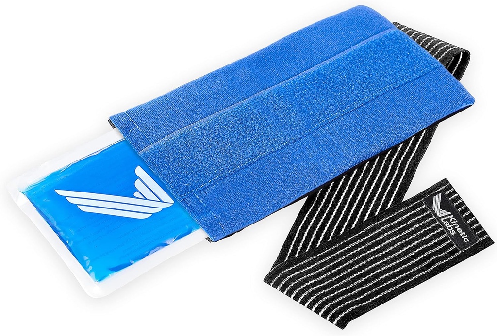 Återanvändbar Ice Pack för skador med Wrap av Kinetic Labs - Hot och Cold Pack för skador med rem - Ice Wrap för Hip Back Shoulder Neck Head Knee Surgery (Large)