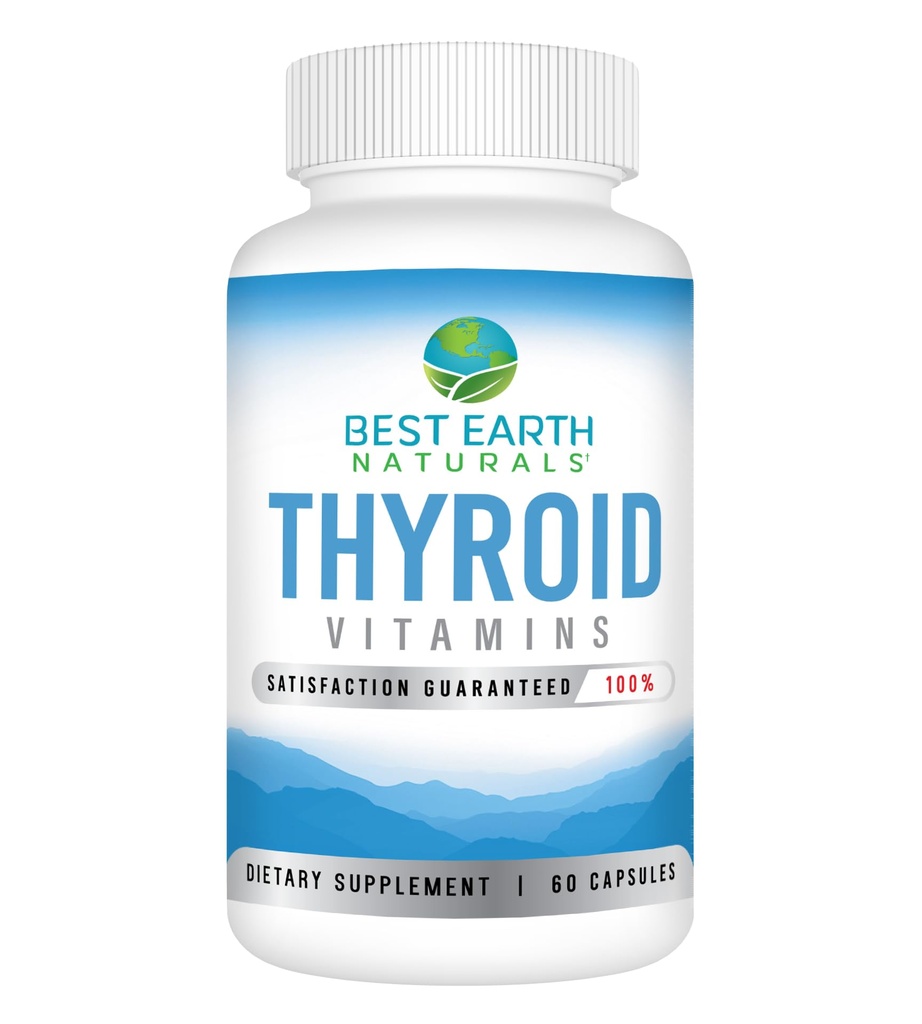 Bästa Earth Naturals Thyroid Support Supplement för kvinnor och män - 60 kapslar