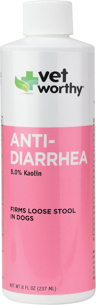 Vet Worthy Anti-Diarrhea för hundar - Dog Supplement för att hjälpa till att lindra diarré, mage upprörd och obehag - 8oz