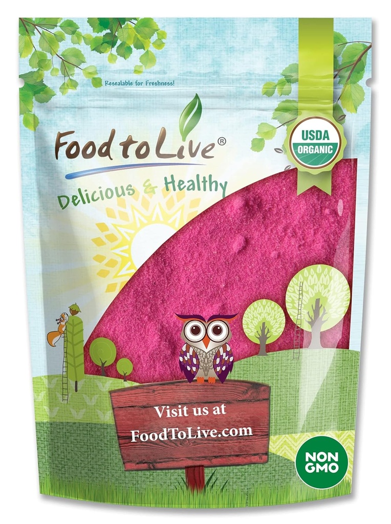 Mat till levande organiska draken fruktpulver, 1,5 pund - Icke-GMO, pulveriserad röda Pitaya, Vegan, Bulk. Innehåller Maltodextrin Rik i antioxidanter, fiber, vitamin C. Perfekt för skakningar, Smoothie Bowls