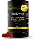 Bodywise Pure Himalayan Shilajit Gummies Gold I Lab Tested I No Added Sugar I Ashwagandha, Gokshura| Fulvic Acid & 85+ Trace Minerals I för Män, Kvinnor I Icke-GMO Jag 100% Naturlig & Organisk I 60 Gummy