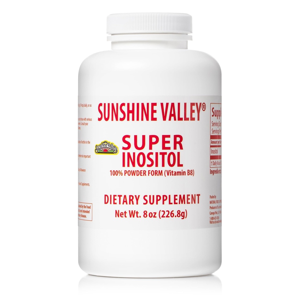 Sunshine Valley® Super Inositol, vitamin B8 Pulvered Dietary Supplement, Natural PCOS Fertility Supplement, Hormonal Balance & Healthy Ovarian Function Support - 8oz