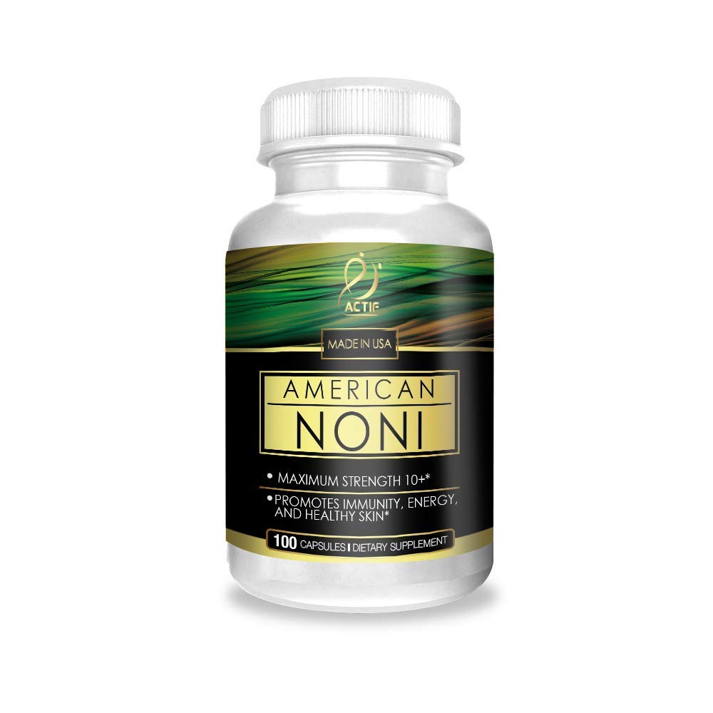 Actif Organic Noni Maximum Strength - 100% naturlig Hawaiian Noni, Non-GMO, Made in USA, 100 Count