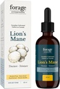 Lion's Mane Tincture, med Premium Mushroom Extract, för minnesförbättring och Nerve Support, Dual Extract, alkoholfri, 60 ml