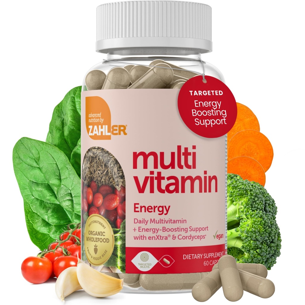 Zahler - Daglig multivitamin för kvinnor och män med energi vitaminer, mineraler och järn (60 greve) Kosher Män & kvinnor multivitaminer för hälsosam energi - multi vitaminer för vuxna - Gjord i USA kosttillskott