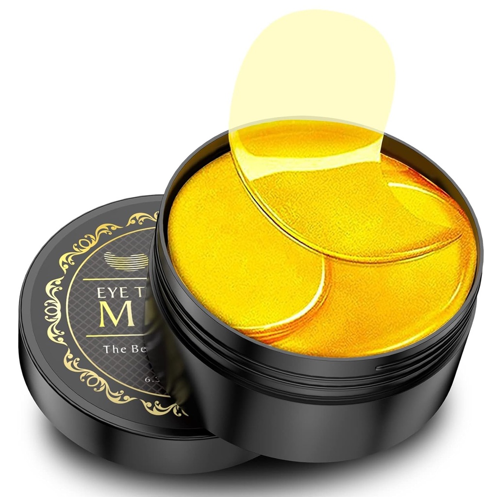 24K Gold Under Eye Patches - 60 Pack för Puffy Eyes, Dark Circles, Bags & Wrinkles med Collagen & Hyaluronic Acid