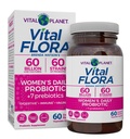 Vital Planet - Vital Flora Women's Daily Probiotic 60 Billion CFU, 60 Diverse Strains, 7 Organiska Prebiotika, Vaginal och Immune Support, Bloating, Digestive Health Probiotics för kvinnor 60 kapslar
