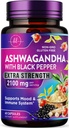Ashwagandha 2,100 mg - Ashwagandha Supplements for Women in Veggie Capsules with Powder & Root Extract, Black Pepper for High Absorption, Plant Based, Non-GMO, Bottled in USA - 60 Veggie Capsules