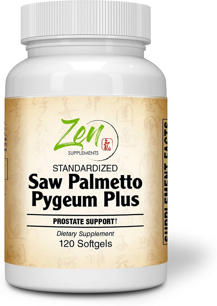 Såg Palmetto & Pygeum Plus - Prostate Support Supplement för Prostate & Urinary Tract Health Inklusive Frequent Urination, stöder Beta-Sitosterol DHT Blocker för håravfall Prevention 120-Softgel