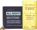 Joint Relief & Sleep Set | Sleep & Joint Support med Melatonin, Ashwagandha, Tamaflex® Turmeric och Pea | Restful Sleep & Joint Supplements Pack