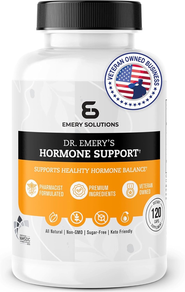 DR. EMERY'S Hormone Support Supplement for Women, Hormone Balance Vitamins - Multivitamin, Natural Essential Vitamins, Zink, B Vitamin, Magnesium - 120 Caps