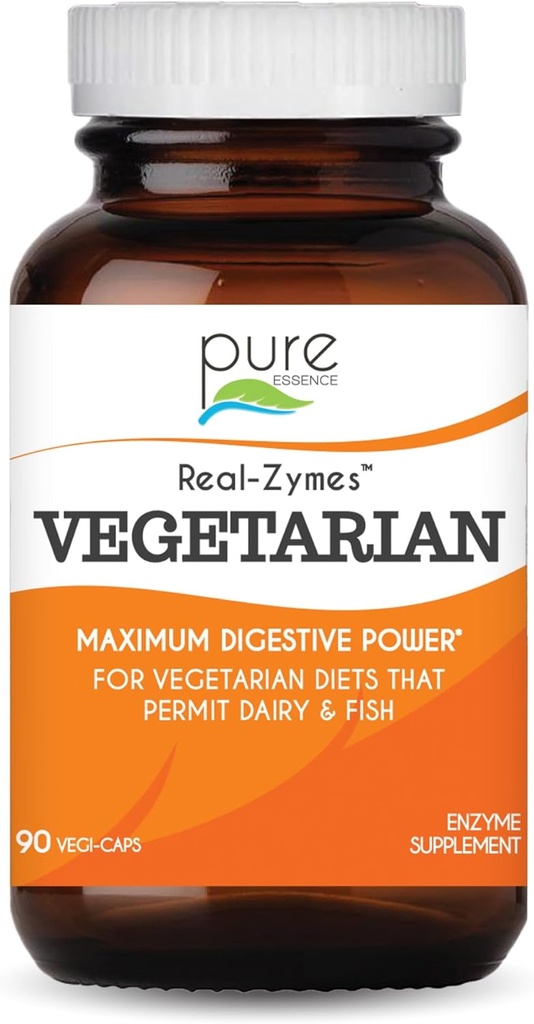 Real-Zymes™ Vegetarian Digestive Enzymes Supplement with Probiotics for Better Digestion - Natural Support for Relief of Bloating, Gas, Belching, Diarrhea, Constipation, IBS, etc. - 90 Caps